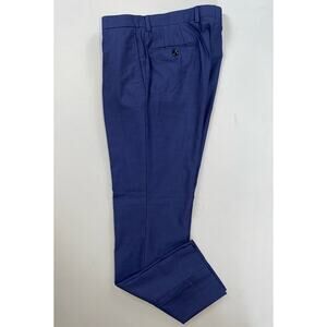 Ted Baker Jarrett Flat Front Wool Dress Pants. Cobalt Pinpoint, Men's 32X32. EUC